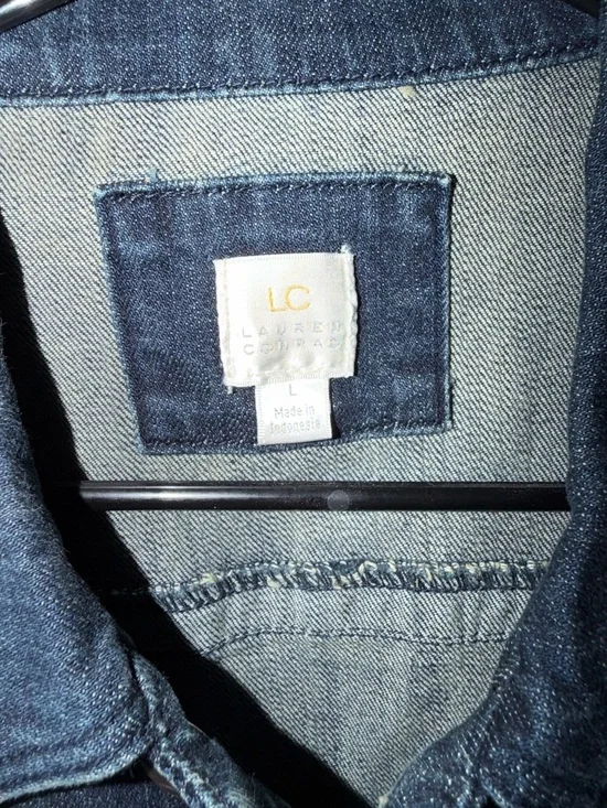 LC Lauren Conrad Indigo Denim Vest - Picture 2 of 3
